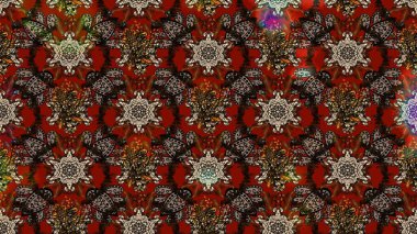 Çiçek ve yapraklı çiçek deseni. Raster illüstrasyonu. Küçük çiçekli şirin desen.