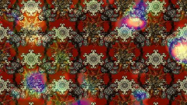 Düz Çiçek Elementleri Tasarımı. Raster. Renkli Bahar Teması çizim şablonu.