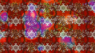 Raster illüstrasyonu. Kahverengi ve kırmızı renklerde. Çiçekli güzel suluboya desen.