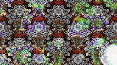 Gri ve nötr renkte çiçekler. Raster illüstrasyonu. Çizim çiçek deseni duvar kağıdı için kullanılabilir.