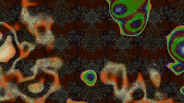 Çiçekli, yapraklı, çiçek desenli eskiz. Raster illüstrasyonu. El çizimi.