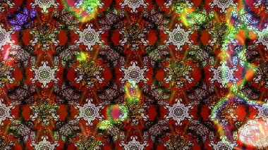 Renkli desenli eskiz deseni, kahverengi ve kırmızı çiçekler ve dekoratif elementler. Eski usul. Raster illüstrasyonu. Kumaş, tekstil, duvar kağıdı baskısı için. Taslak arkaplan.