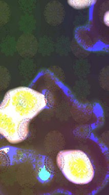 Suluboya etkisi. Raster deseni. Botanik çizim kalıbı. Organik elementler.