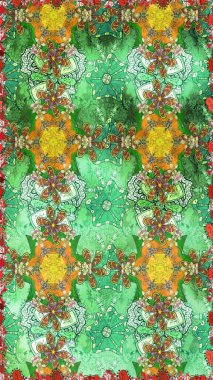 Küçük çiçekteki sevimli çiçek deseni. Raster illüstrasyonu. Çizim.