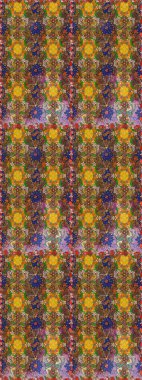 Raster illüstrasyonundaki çiçek desenli çizim. Kahverengi renkte çiçekler.