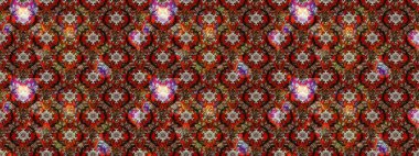 Raster illüstrasyonu. Çiçek desenli çizim. Raster illüstrasyonu. Kahverengi ve kırmızı renkte çiçekler. Asya tekstil tarzında.