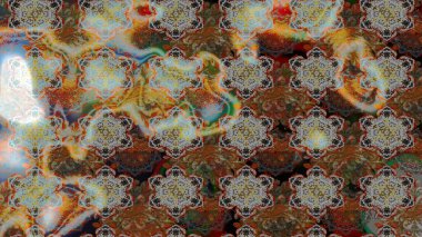 Dallı bahar çiçekleri ile desen, kahverengi ve gri renkler ile çiçek silueti. Raster deseni.