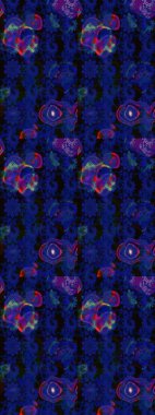 Mavi ve siyah renkte çiçekler. Çiçekli karalama şeklinde Raster çiçek deseni. Nazik, narin çiçek arkaplanı.