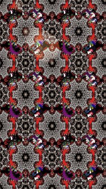 Çiçekli karalama şeklinde Raster çiçek deseni. Yumuşak, bahar çiçekli arka plan. Siyah ve kahverengi renkte çiçekler.