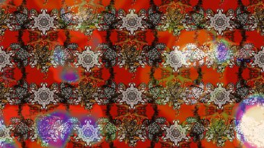 Nazik, yaz çiçekleri kahverengi ve kırmızı renklerde. Raster illüstrasyonu. Raster çiçek desenli ve çiçekli..