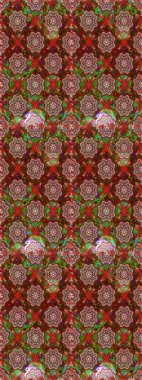 3 boyutlu çiçekler, pürüzsüz. Raster illüstrasyonu. Kahverengi ve kırmızı renklerde.