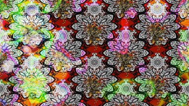 Halk tarzı. Parlak renkli çiçekleri olan ve gri ve nötr renklerde yaprakları olan harika bir çiçek deseni. Moda baskıları için zarif bir şablon. Modern çiçek arkaplanı.