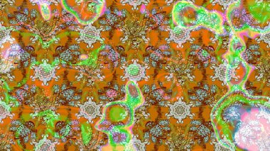 Modern stil dokusu. Çiçek desenli raster, kahverengi ve nötr çizgi desenli soyut raster arkaplan.