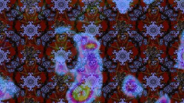 Mor ve kahverengi renkte çiçekler. Raster illüstrasyonunda çiçek deseni çizimi.