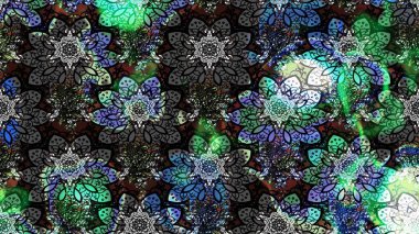 Küçük bir çiçekte eskiz deseni. Güzel kumaş deseni. Raster illüstrasyonu. Güzel çiçek arkaplanı..