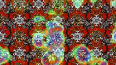 Soyut etnik raster çizim kalıbı. Kabile sanatı boho baskısı, klasik çiçek arkaplanı. Arkaplan dokusu, duvar kağıdı, gri ve kahverengi renkli çiçek teması.