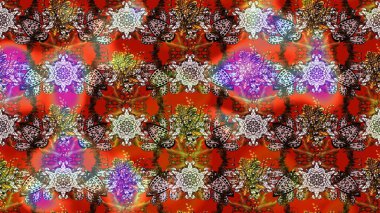 Yumuşak, bahar çiçekli arka plan. Çiçekli karalama şeklinde Raster çiçek deseni. Kahverengi ve kırmızı renkte çiçekler.