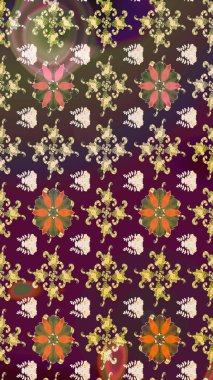 Çiçek deseni. Şatafatlı bahar bahçesi dokusu. Mor renkli çiçek çizimi. Mor renkli çiçekler. Raster illüstrasyonu.