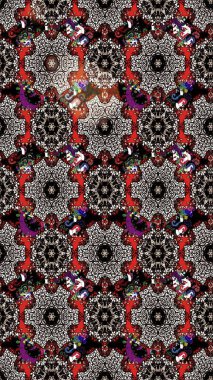 Çiçekli karalama şeklinde Raster çiçek deseni. Yumuşak, bahar çiçekli arka plan. Siyah ve kahverengi renkte çiçekler.