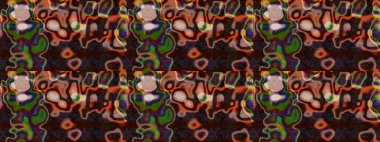 Düz Çiçek Elementleri Tasarımı. Kahverengi ve yeşil renklerde zarif çiçekli suluboya. Raster illüstrasyonu. Renkli Bahar Teması çizim şablonu.