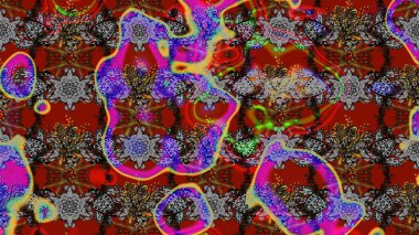 Raster illüstrasyonu. Ultraviyole kumaş deseni. Organik motif arka planı. Çizim deseni.