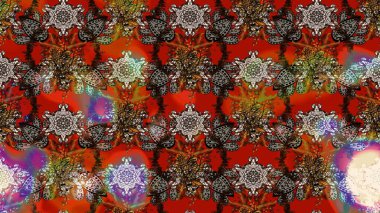 Kahverengi ve kırmızı renkte çiçekler. Renkli Bahar Teması eskiz kalıbı. Düz Çiçek Elementleri Tasarımı. Sevimli çiçek raster deseni.