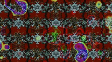 Çiçekli zambakların eskiz geçmişi. Parlak çiçekli kolaj çiçekleri kırmızı ve kahverengi. Çiçek tasarımı için inanılmaz kolaj cennet tarzı..