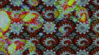 Raster illüstrasyonu. Kahverengi ve nötr renklerde bahar çiçekleri. Raster çiçek desenli ve çiçekli..