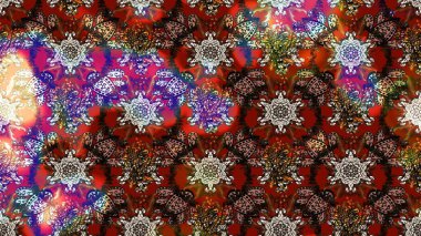 Kahverengi ve kırmızı renklerde. Raster illüstrasyonu. Çiçekli güzel suluboya desen.