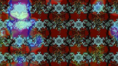 Renkli Bahar Teması eskiz kalıbı. Sevimli çiçek raster deseni. Kırmızı ve kahverengi renkte çiçekler. Düz Çiçek Elementleri Tasarımı.