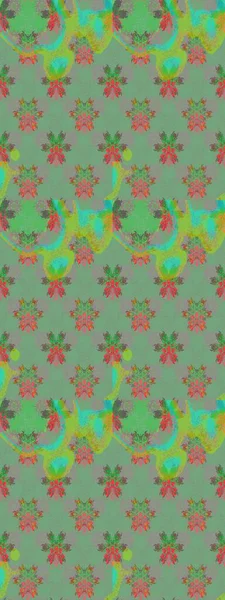 Yeşil ve gri renkli çiçekler. Çizim çiçek deseni duvar kâğıdı olarak kullanılabilir. Raster illüstrasyonu.