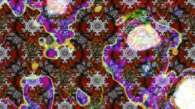 Güzel kumaş deseni. Raster illüstrasyonundaki çiçek desenli çizim. Renkli Bahar Teması eskiz kalıbı. Düz Çiçek Elementleri Tasarımı.