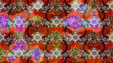 Yumuşak, bahar çiçekli arka plan. Çiçekli karalama şeklinde Raster çiçek deseni. Kahverengi ve kırmızı renkte çiçekler.