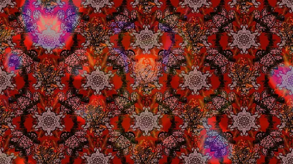 Renkli Bahar Teması eskiz kalıbı. Raster illüstrasyonu. Düz Çiçek Elementleri Tasarımı. Kahverengi ve kırmızı renkte çiçekler. Çiçekli çiçek deseni, suluboya..