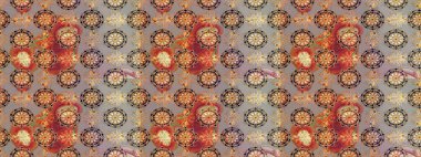 Raster floral pattern in doodle style with flowers. Flowers on gray and beige colors. Gentle, spring floral background.