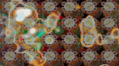 Tropik çiçek desenleri. Gri ve kahverengi renkli çiçekler. Raster illüstrasyonu.