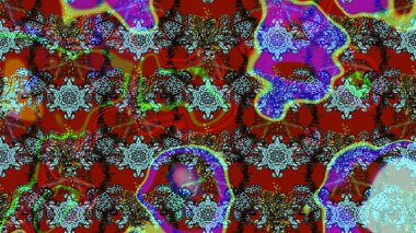 Renkli Yaz Temalı eskiz kalıbı. Kırmızı ve mavi renkte çiçekler. Çiçekli eskiz çizimi. Düz Çiçek Elementleri Tasarımı.