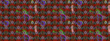 Kibar, bahar çiçekleri kırmızı ve kahverengi renklerde. Raster illüstrasyonu. Yaprak ve çiçeklerin suluboya resmi, kırmızı ve kahverengi renkler üzerine çizim deseni.