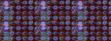 The elegant the template for fashion prints. Modern floral background. Amazing sketch floral pattern with bright colorful flowers and leaves on a blue and brown colors. Folk style.