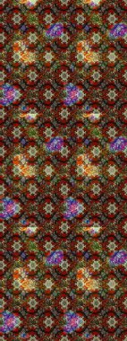 Raster düz çiçek çizim deseni. Hediye ambalaj kağıdı, tebrik kartları, posterler ve pankart tasarımı. Kahverengi ve gri renkte çiçekler.