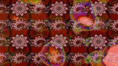 Kahverengi ve kırmızı renkte çiçekler. Raster düz çiçek çizim deseni. Tasarım hediye paketi, tebrik kartları, posterler ve afiş tasarımı.