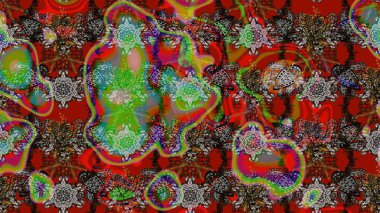 Sketch Colour Spring Theme eskiz kalıbı. Sevimli çiçek raster deseni. Kahverengi ve kırmızı renkte çiçekler. Düz Çiçek Elementleri Tasarımı.