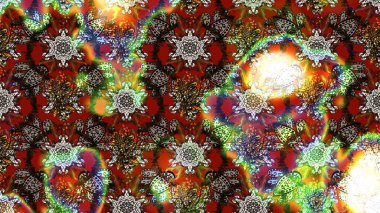 Raster illüstrasyonundaki çiçek desenli çizim. Suluboya tarzında kahverengi ve kırmızı renkte çiçekler.