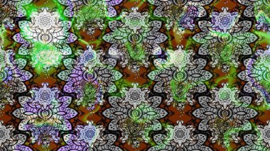 Parlak renkli çiçekleri olan ve gri ve yeşil renkli yaprakları olan harika bir çiçek deseni. Modern çiçek arkaplanı. Moda baskıları için zarif bir şablon. Halk stili.