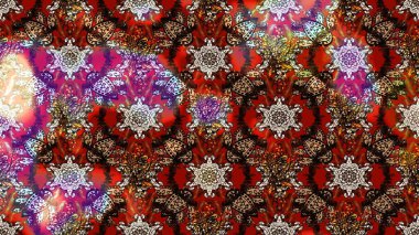 Raster illüstrasyonu. Kahverengi ve kırmızı renklerde bahar çiçekleri. Yaprak ve çiçeklerin suluboya resmi, kahverengi ve kırmızı renklerin çizim şekli.