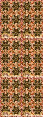 Geleneksel raster ve altın desen. Damask pürüzsüz süsü. Kahverengi ve bej renkler üzerinde klasik oryantal desen.