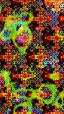 Raster. Siyah ve kahverengi renkte güzel çiçekleri olan eskiz deseni, suluboya çiçek deseni, duvar kağıdı, kart veya kumaş için fayanslı.