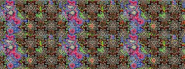 Vadinin gri ve nötr renklerinde çiçekleri. Çiçeksel çizim kalıbının çizimi.