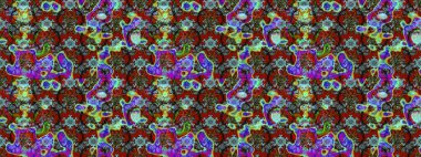 Raster. Renkli Bahar Teması eskiz kalıbı. Düz Çiçek Elementleri Tasarımı.