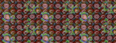 Düz Çiçek Elementleri Tasarımı. Renkli Bahar Teması eskiz kalıbı. Güzel çiçek deseni. Kahverengi ve yeşil renkte çiçekler.